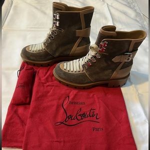 Christian Louboutin Macademia Flat Combat Boots - Size 36.5 NEW